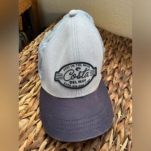 COSTA Men’s Outdoor Wear Adjustable Trucker Hat 100% Cotton Grey Blue Beach